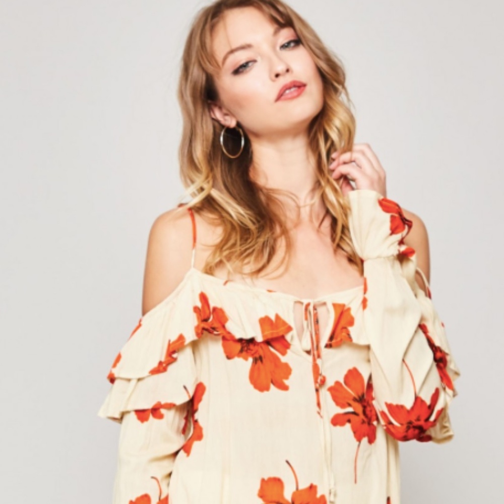 Floral woven blouse